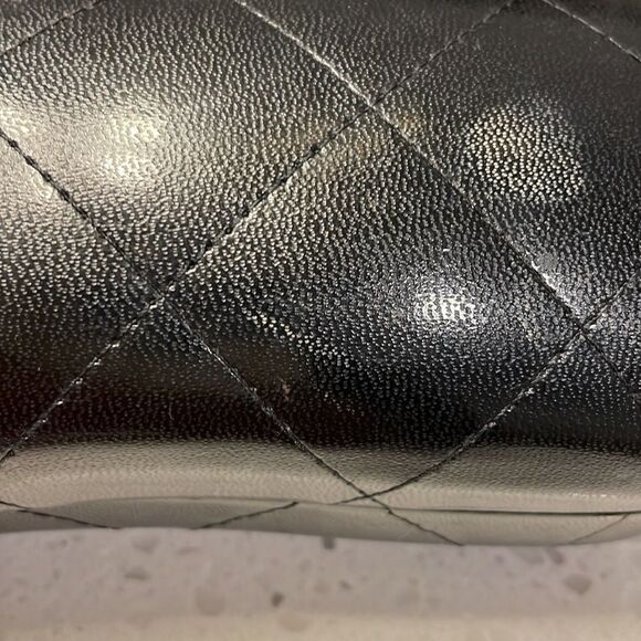 Chanel black leather quilted sunglass case. No sunglasses just the case main image 7